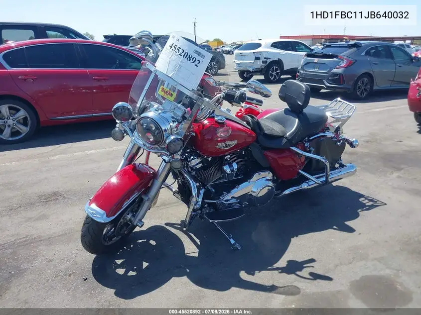 2018 Harley-Davidson Flhr Road King VIN: 1HD1FBC11JB640032 Lot: 45520892