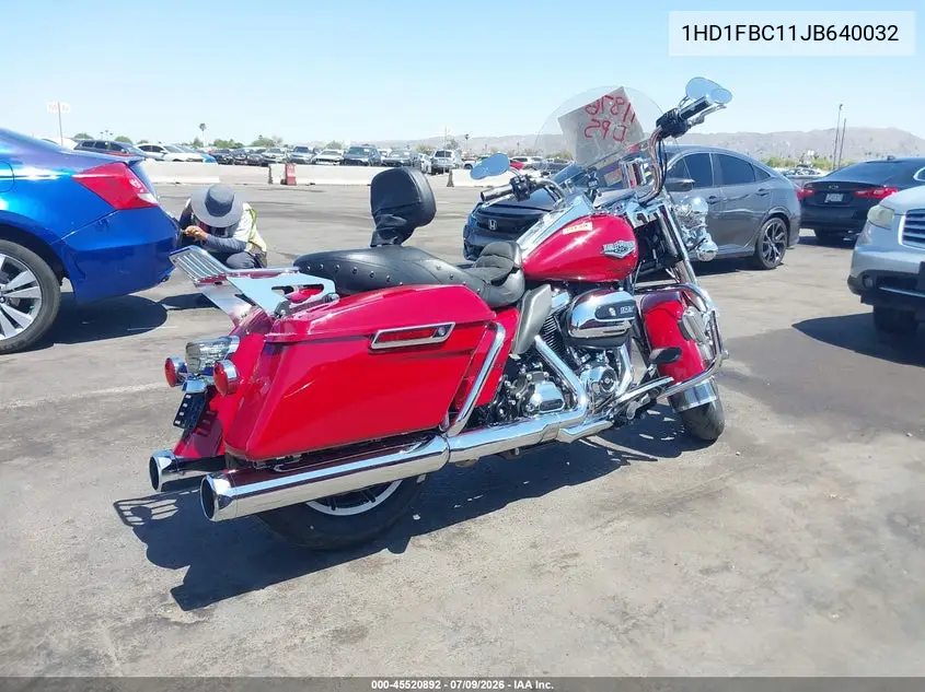 2018 Harley-Davidson Flhr Road King VIN: 1HD1FBC11JB640032 Lot: 45520892