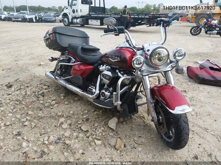 2019 Harley-Davidson Flhr VIN: 1HD1FBC11KB617920 Lot: 45205575