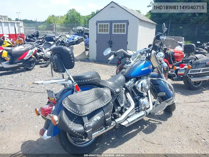 2004 Harley-Davidson Flstci VIN: 1HD1BWB114Y040715 Lot: 45542153