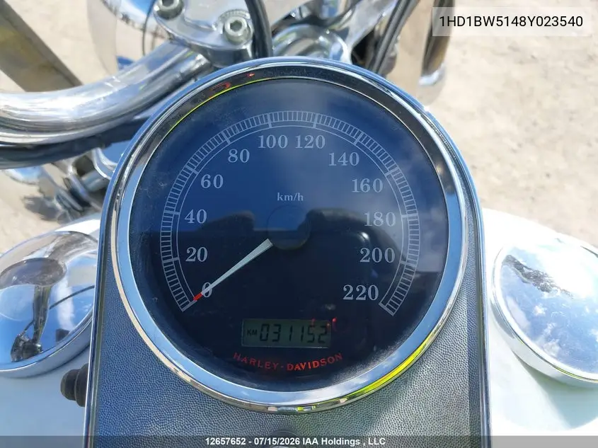 2008 Harley-Davidson Flstc VIN: 1HD1BW5148Y023540 Lot: 12657652