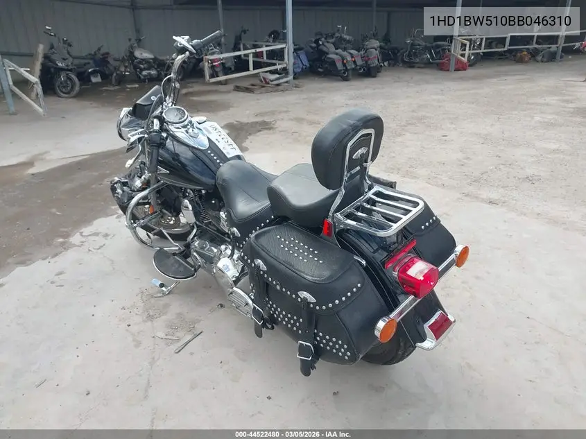 2011 Harley-Davidson Flstc VIN: 1HD1BW510BB046310 Lot: 44522480