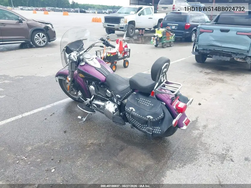 2011 Harley-Davidson Flstc VIN: 1HD1BW514BB024732 Lot: 45186937