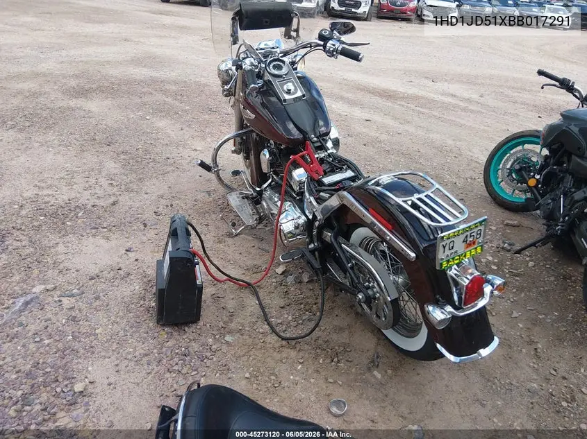 2011 Harley-Davidson Flstn VIN: 1HD1JD51XBB017291 Lot: 45273120