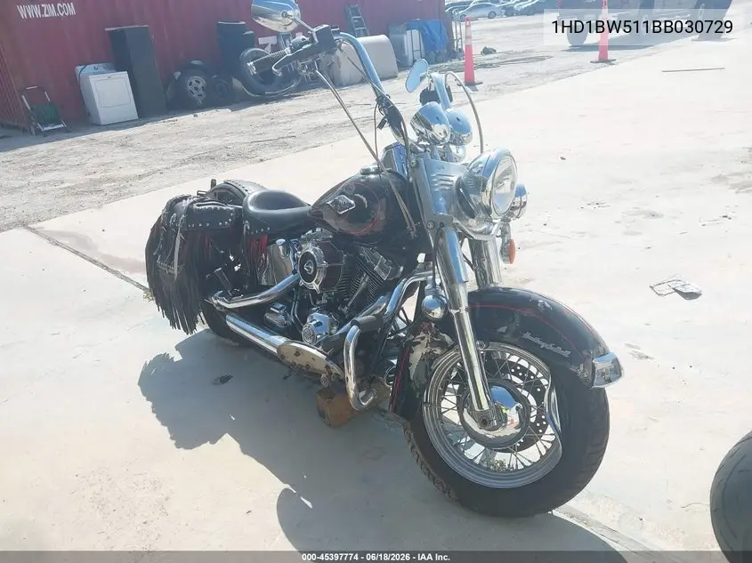 2011 Harley-Davidson Flstc VIN: 1HD1BW511BB030729 Lot: 45397774