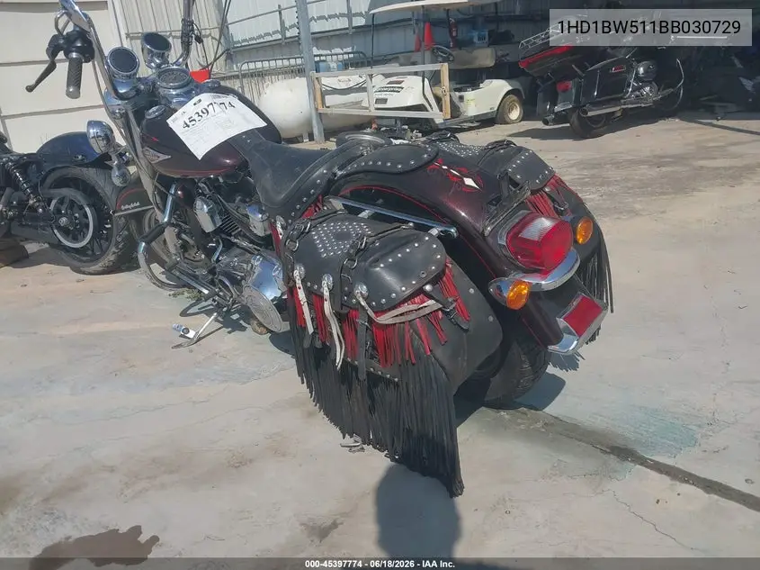 2011 Harley-Davidson Flstc VIN: 1HD1BW511BB030729 Lot: 45397774