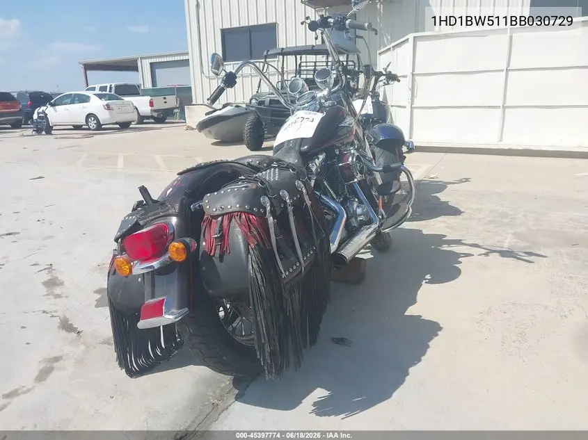 2011 Harley-Davidson Flstc VIN: 1HD1BW511BB030729 Lot: 45397774