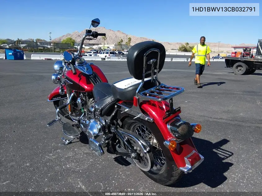 2012 Harley-Davidson Flstc Heritage Softail Classic VIN: 1HD1BWV13CB032791 Lot: 45073949