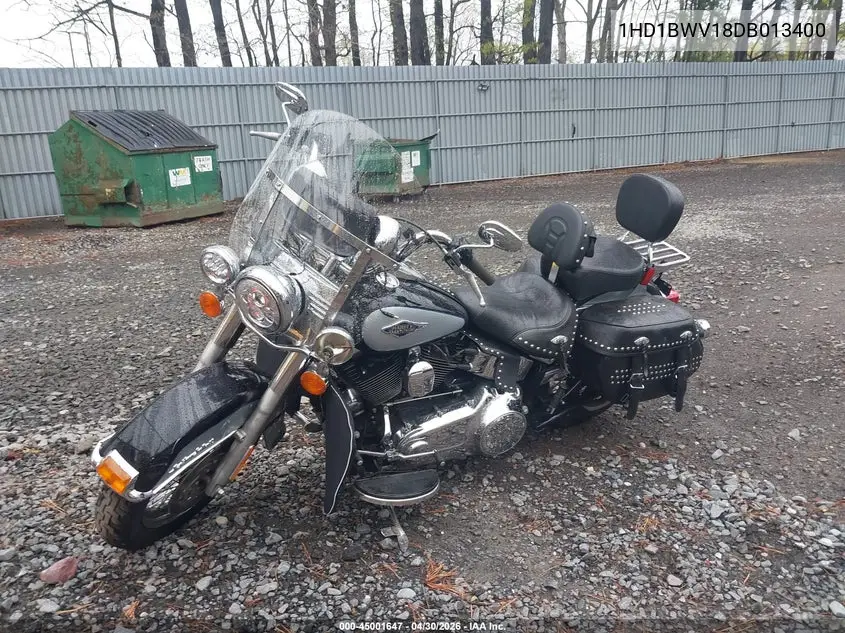 2013 Harley-Davidson Flstc Heritage Softail Classic VIN: 1HD1BWV18DB013400 Lot: 45001647