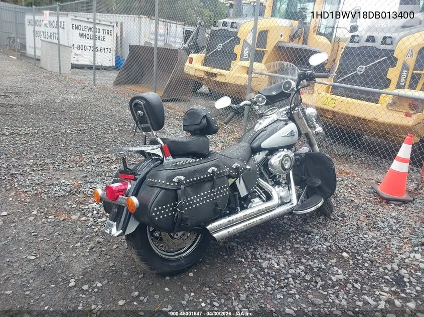 2013 Harley-Davidson Flstc Heritage Softail Classic VIN: 1HD1BWV18DB013400 Lot: 45001647