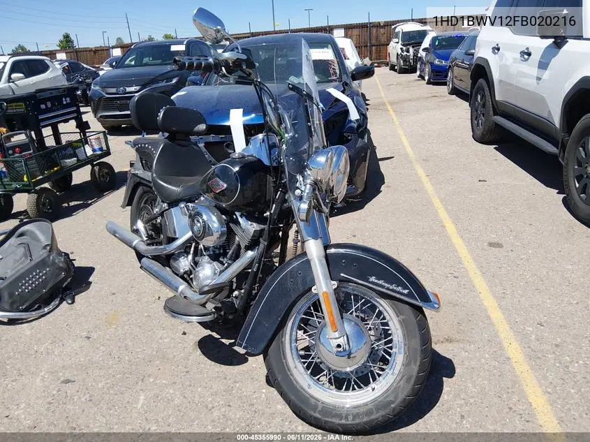 2015 Harley-Davidson Flstc Heritage Softail Classic VIN: 1HD1BWV12FB020216 Lot: 45355990