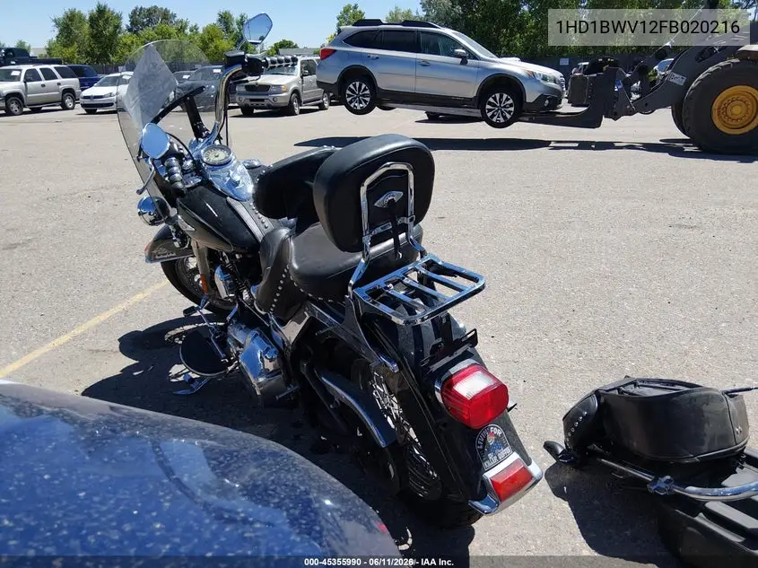 2015 Harley-Davidson Flstc Heritage Softail Classic VIN: 1HD1BWV12FB020216 Lot: 45355990