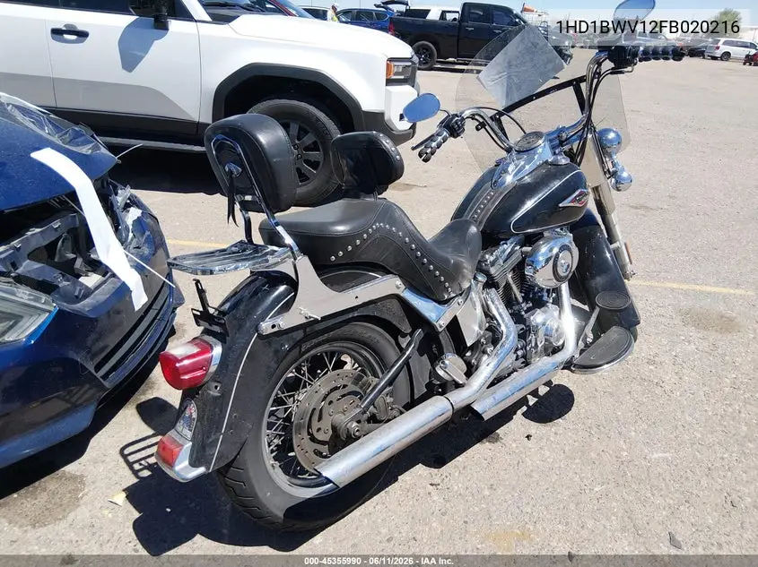 2015 Harley-Davidson Flstc Heritage Softail Classic VIN: 1HD1BWV12FB020216 Lot: 45355990