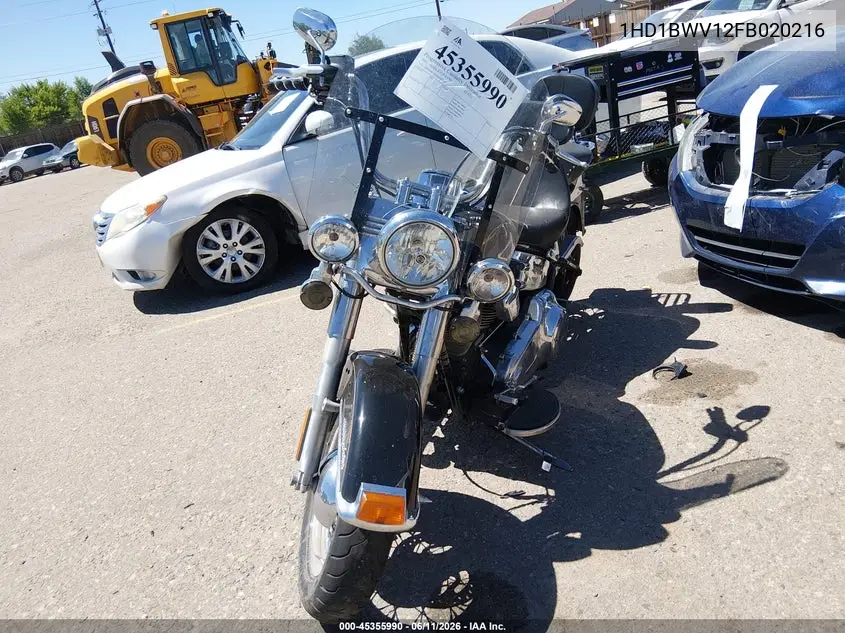 2015 Harley-Davidson Flstc Heritage Softail Classic VIN: 1HD1BWV12FB020216 Lot: 45355990