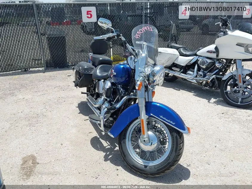 2016 Harley-Davidson Flstc Heritage Softail Classic VIN: 1HD1BWV13GB017410 Lot: 45504972