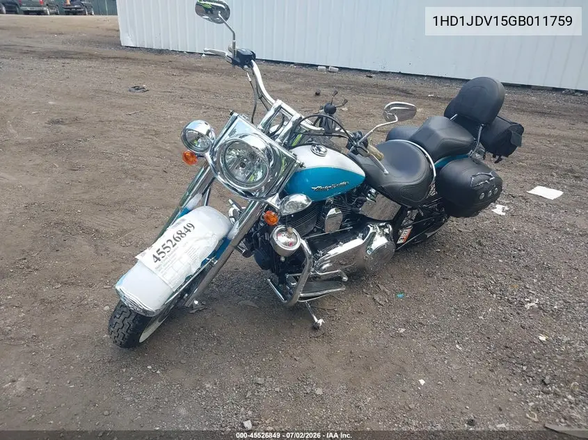 2016 Harley-Davidson Flstn Softail Deluxe VIN: 1HD1JDV15GB011759 Lot: 45526849