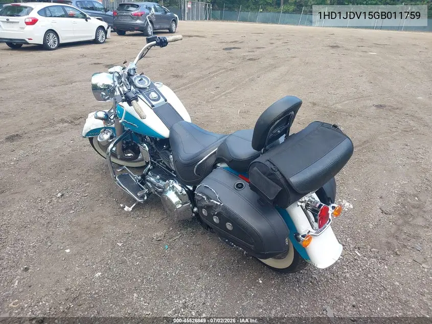 2016 Harley-Davidson Flstn Softail Deluxe VIN: 1HD1JDV15GB011759 Lot: 45526849