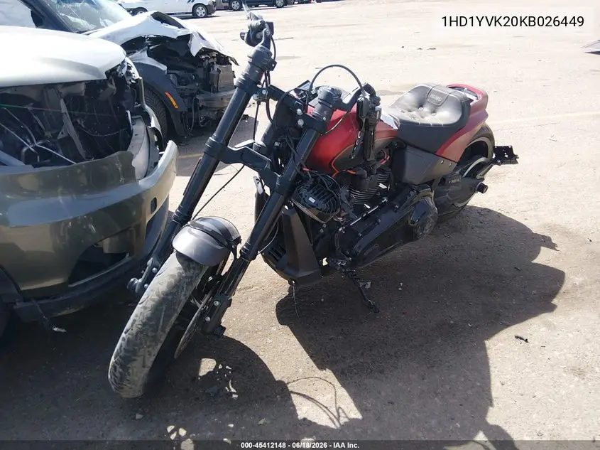 2019 Harley-Davidson Fxdrs VIN: 1HD1YVK20KB026449 Lot: 45412148