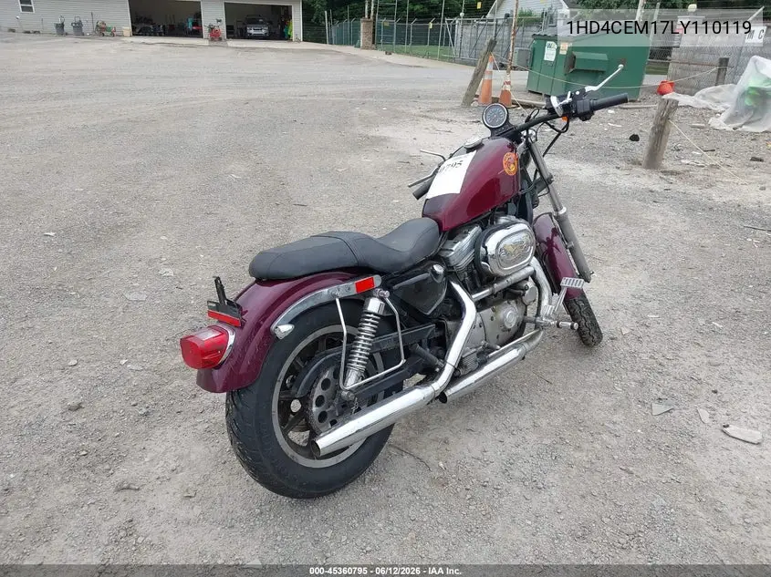 1990 Harley-Davidson Xlh883 H VIN: 1HD4CEM17LY110119 Lot: 45360795
