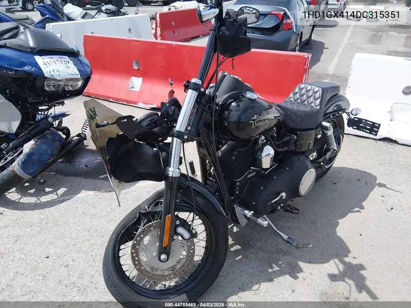 2013 Harley-Davidson Fxdb Dyna Street Bob VIN: 1HD1GX414DC315351 Lot: 44785465