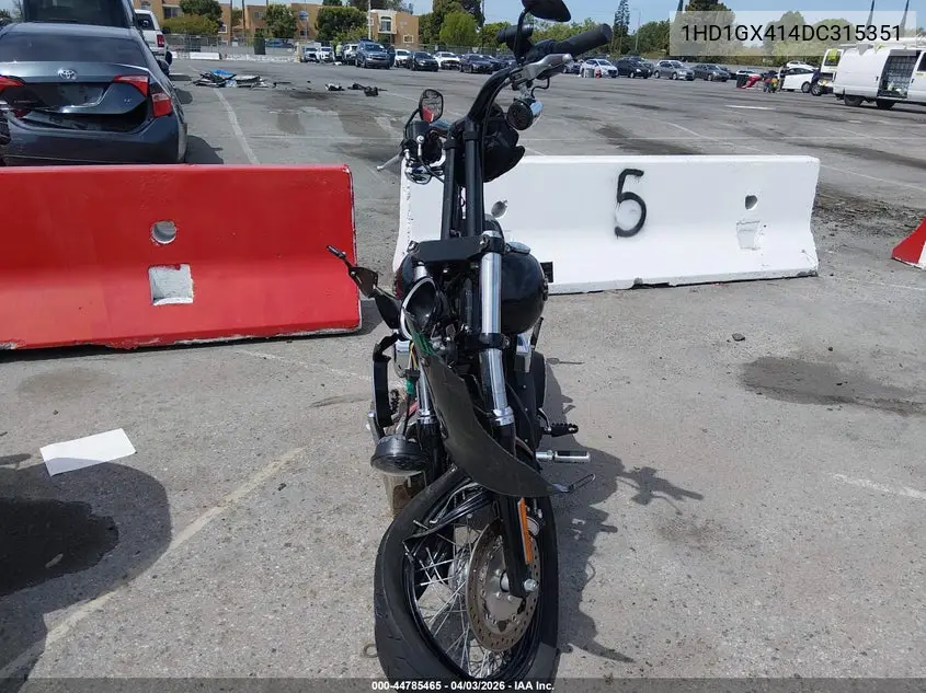 2013 Harley-Davidson Fxdb Dyna Street Bob VIN: 1HD1GX414DC315351 Lot: 44785465