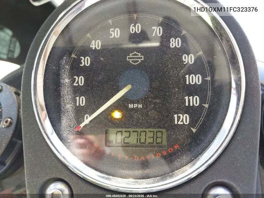 2015 Harley-Davidson Fxdb Dyna Street Bob VIN: 1HD1GXM11FC323376 Lot: 45452328
