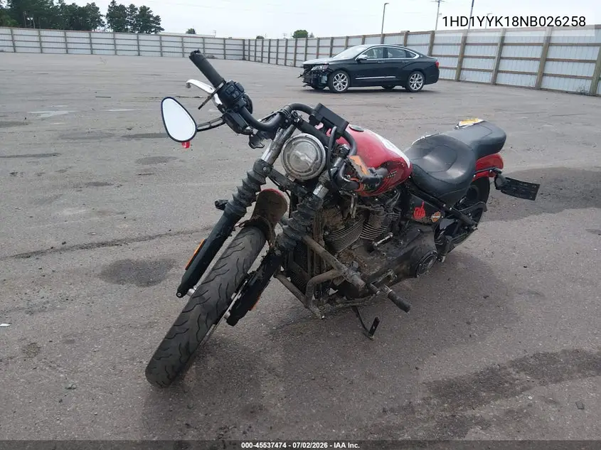 2022 Harley-Davidson Fxbbs VIN: 1HD1YYK18NB026258 Lot: 45537474