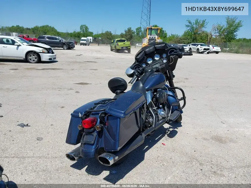 2008 Harley-Davidson Flhx VIN: 1HD1KB43X8Y699647 Lot: 45186809