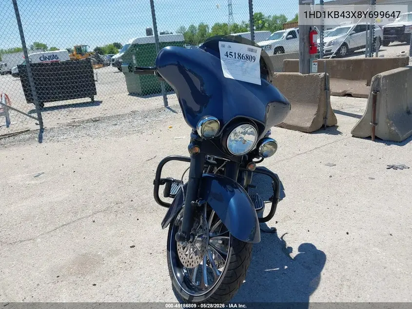 2008 Harley-Davidson Flhx VIN: 1HD1KB43X8Y699647 Lot: 45186809