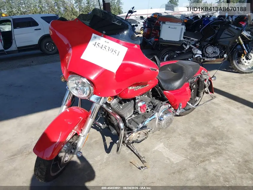 2010 Harley-Davidson Flhx VIN: 1HD1KB413AB670188 Lot: 45453951