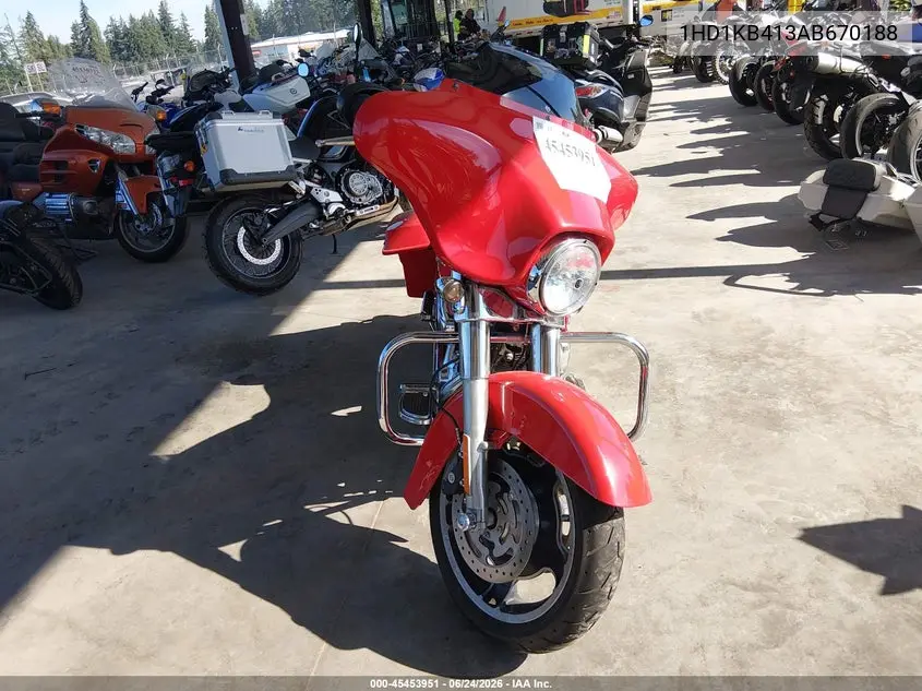 2010 Harley-Davidson Flhx VIN: 1HD1KB413AB670188 Lot: 45453951