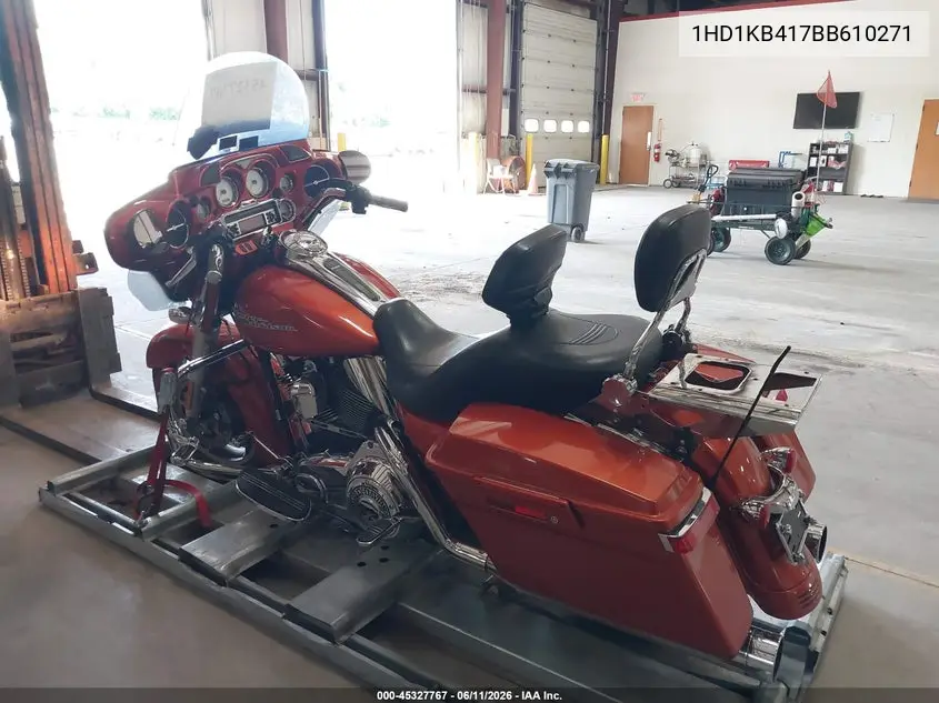 2011 Harley-Davidson Flhx VIN: 1HD1KB417BB610271 Lot: 45327767