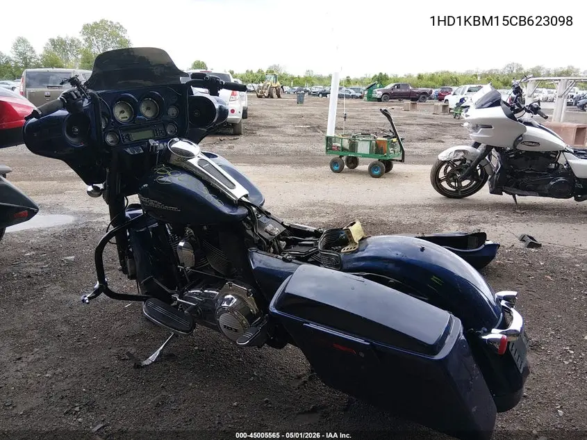 2012 Harley-Davidson Flhx Street Glide VIN: 1HD1KBM15CB623098 Lot: 45005565