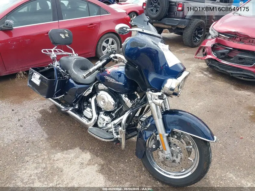 2012 Harley-Davidson Flhx Street Glide VIN: 1HD1KBM16CB649175 Lot: 45293064