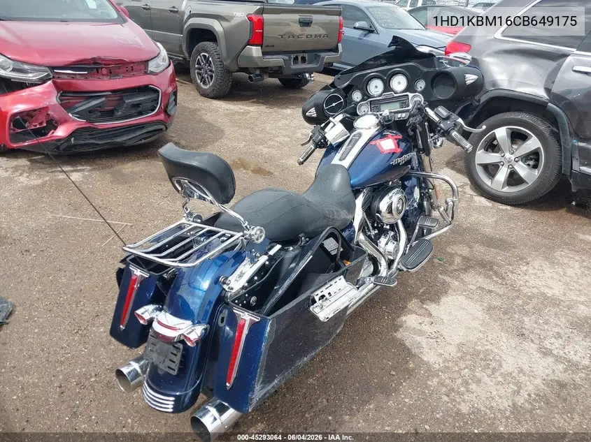 2012 Harley-Davidson Flhx Street Glide VIN: 1HD1KBM16CB649175 Lot: 45293064