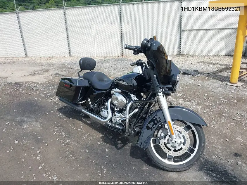 2012 Harley-Davidson Flhx Street Glide VIN: 1HD1KBM18CB692321 Lot: 45484332