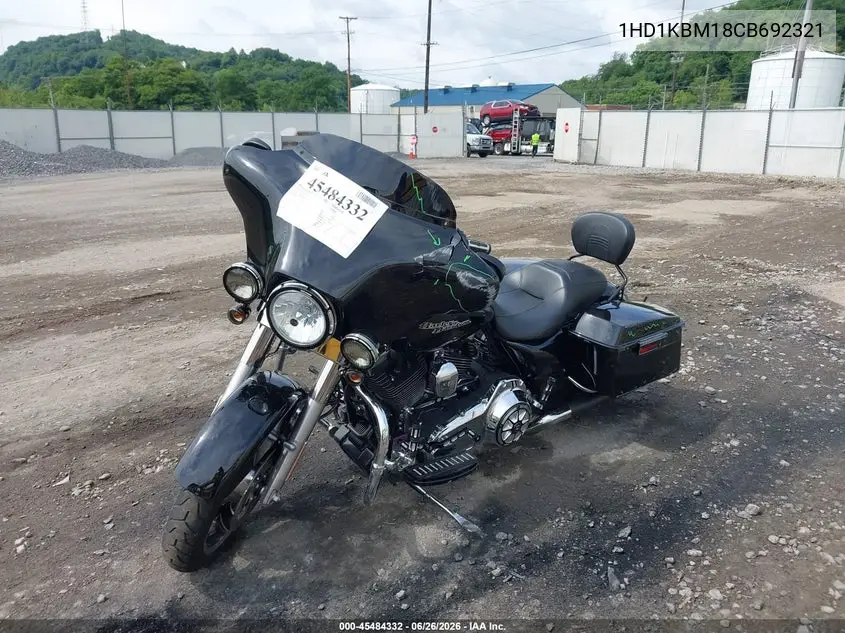 2012 Harley-Davidson Flhx Street Glide VIN: 1HD1KBM18CB692321 Lot: 45484332