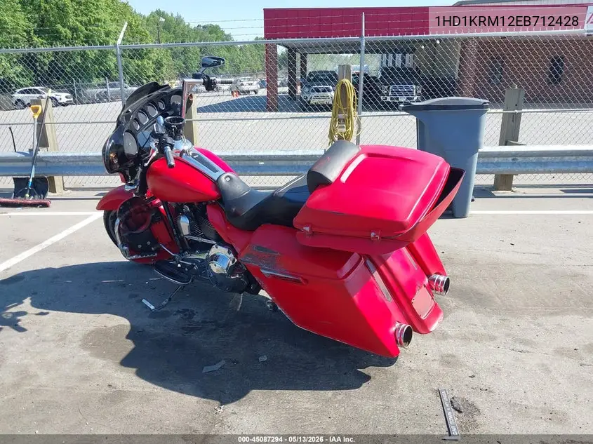 2014 Harley-Davidson Flhxs Street Glide Special VIN: 1HD1KRM12EB712428 Lot: 45087294