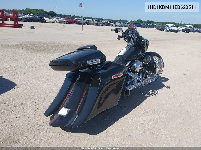 2014 Harley-Davidson Flhx Street Glide VIN: 1HD1KBM11EB620511 Lot: 45246675