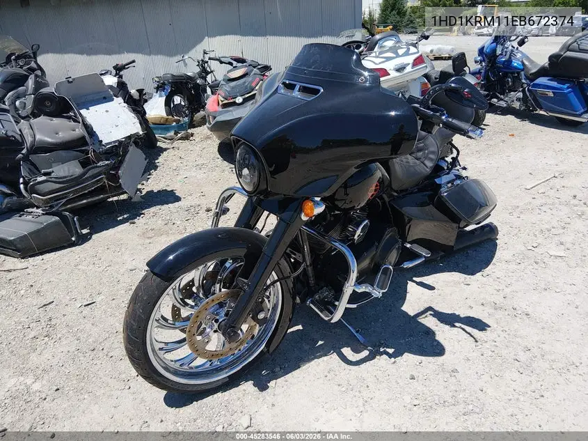 2014 Harley-Davidson Flhxs Street Glide Special VIN: 1HD1KRM11EB672374 Lot: 45283546