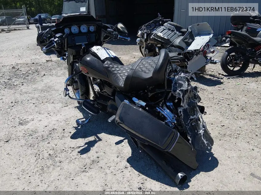 2014 Harley-Davidson Flhxs Street Glide Special VIN: 1HD1KRM11EB672374 Lot: 45283546