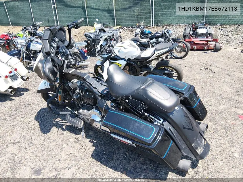 2014 Harley-Davidson Flhx Street Glide VIN: 1HD1KBM17EB672113 Lot: 45433984