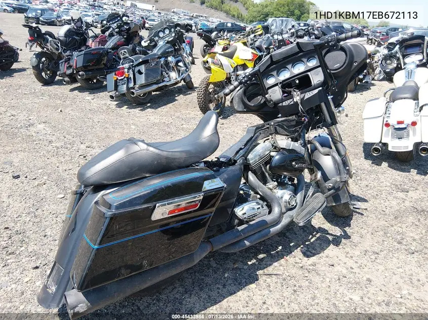 2014 Harley-Davidson Flhx Street Glide VIN: 1HD1KBM17EB672113 Lot: 45433984