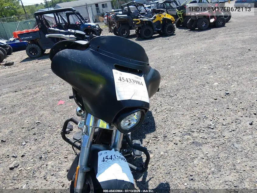 2014 Harley-Davidson Flhx Street Glide VIN: 1HD1KBM17EB672113 Lot: 45433984