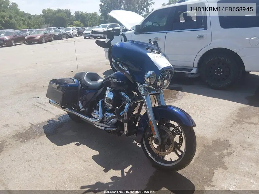 2014 Harley-Davidson Flhx Street Glide VIN: 1HD1KBM14EB658945 Lot: 45514783