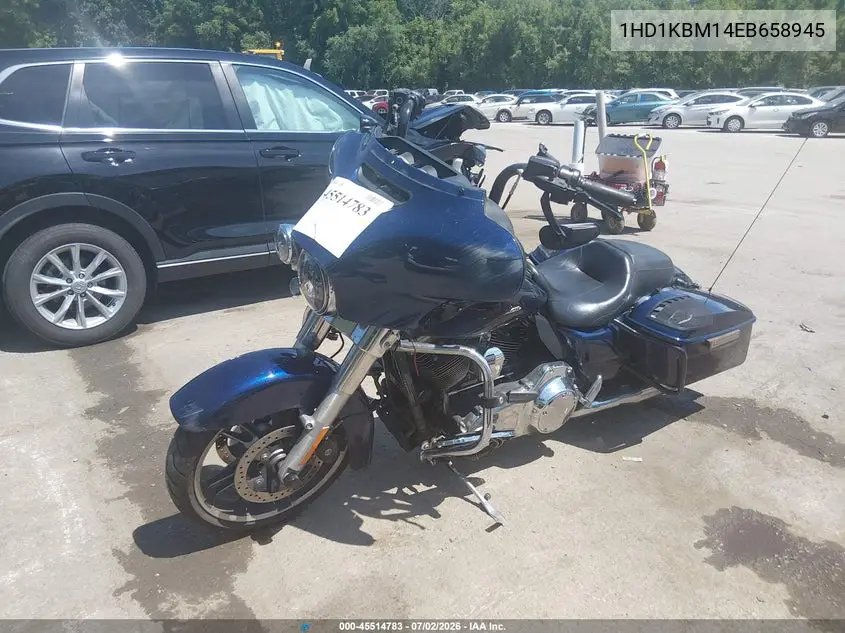 2014 Harley-Davidson Flhx Street Glide VIN: 1HD1KBM14EB658945 Lot: 45514783