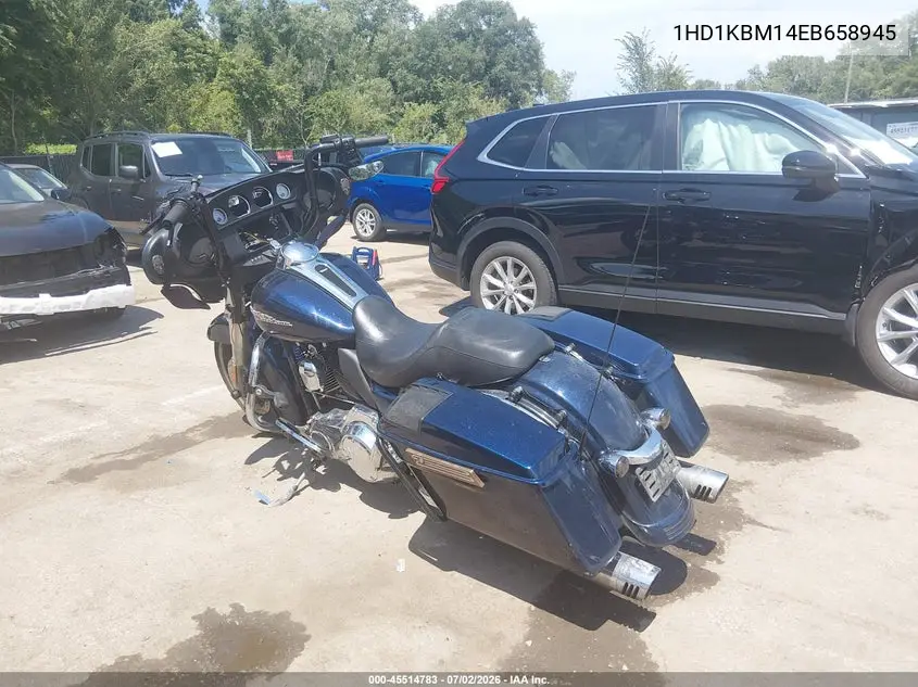 2014 Harley-Davidson Flhx Street Glide VIN: 1HD1KBM14EB658945 Lot: 45514783