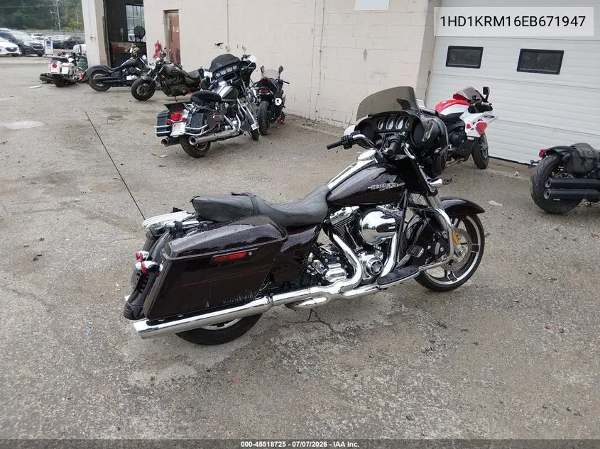 2014 Harley-Davidson Flhxs Street Glide Special VIN: 1HD1KRM16EB671947 Lot: 45518725