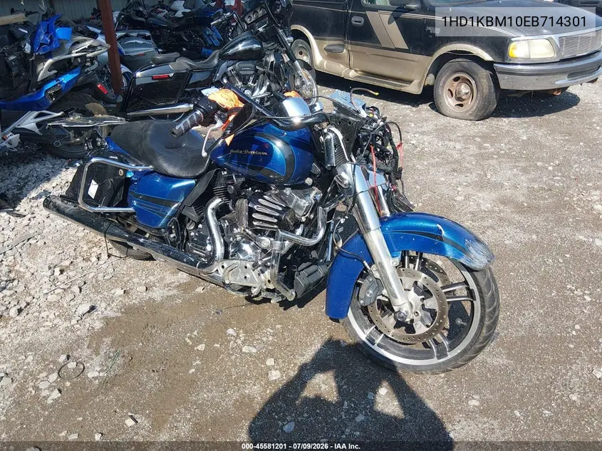 2014 Harley-Davidson Flhx Street Glide VIN: 1HD1KBM10EB714301 Lot: 45581201