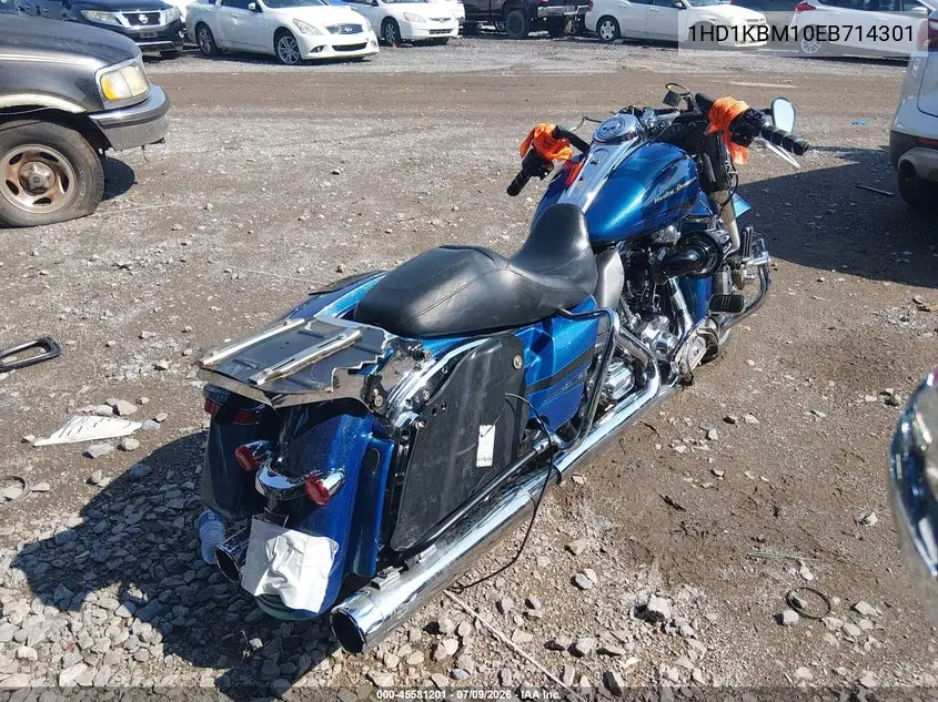2014 Harley-Davidson Flhx Street Glide VIN: 1HD1KBM10EB714301 Lot: 45581201